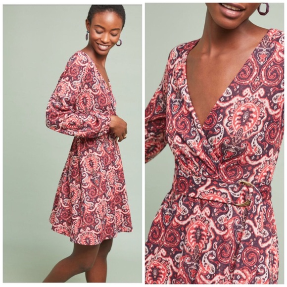 Anthropologie Maeve Paisley Belted Dress New - Picture 2 of 8
